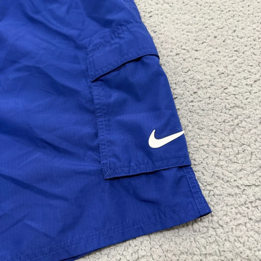 Nike Volley Swim Shorts Mens XXL Royal Blue Cargo Integrated Belt Packable